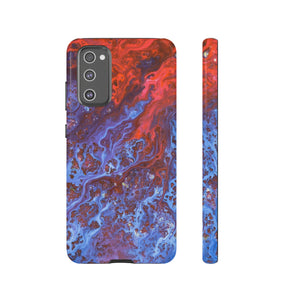 Blue Lava Ink Art Android Case (Protective) Samsung Galaxy S20 FE Glossy Phone Case