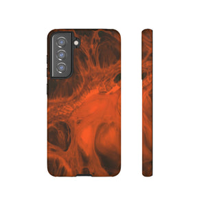 Red Flame Ink Art Android Case (Protective) Samsung Galaxy S21 FE Matte Phone Case