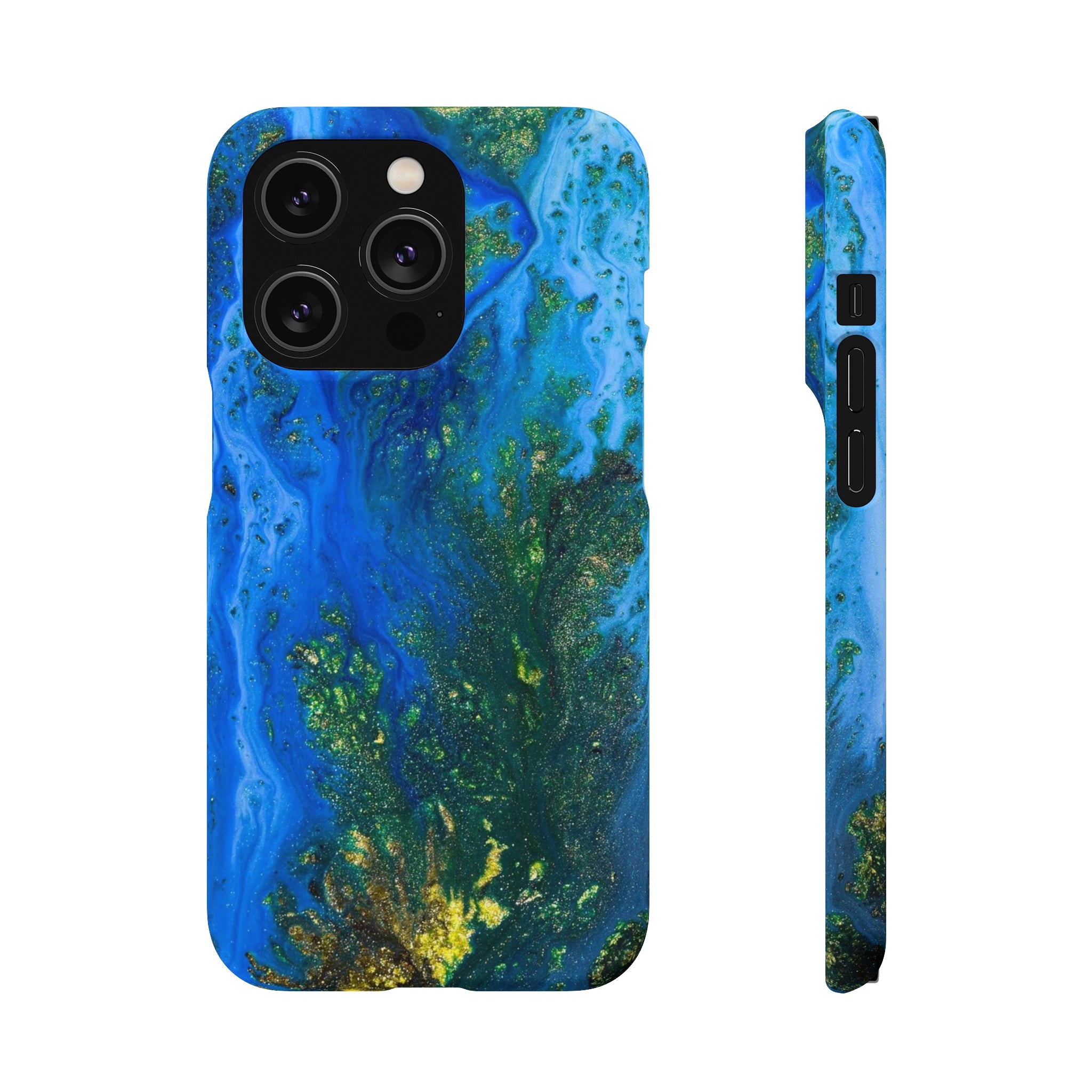 Blue Globe Ink Art iPhone Case (Slim) iPhone 14 Pro Matte Phone Case