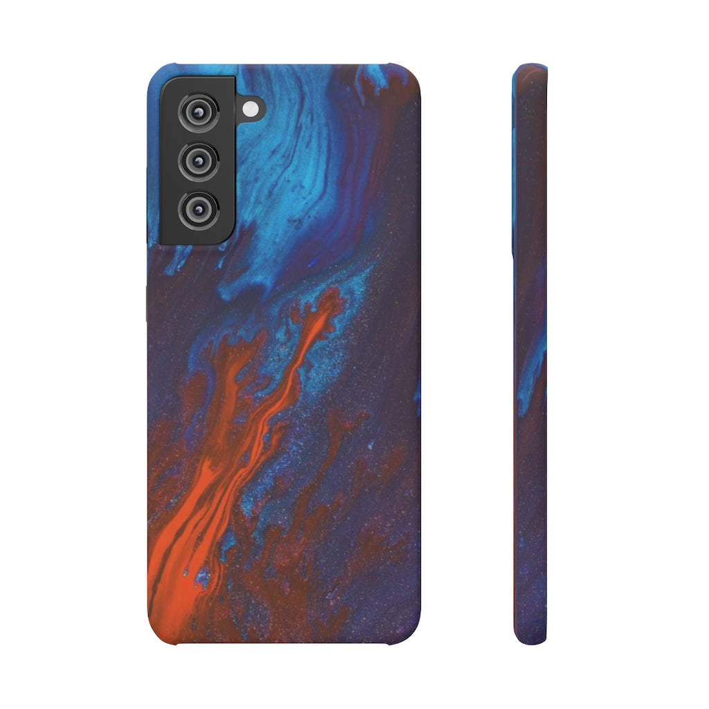 Orange Flame Ink Art Android Case (Slim) Samsung S21 FE Matte Phone Case