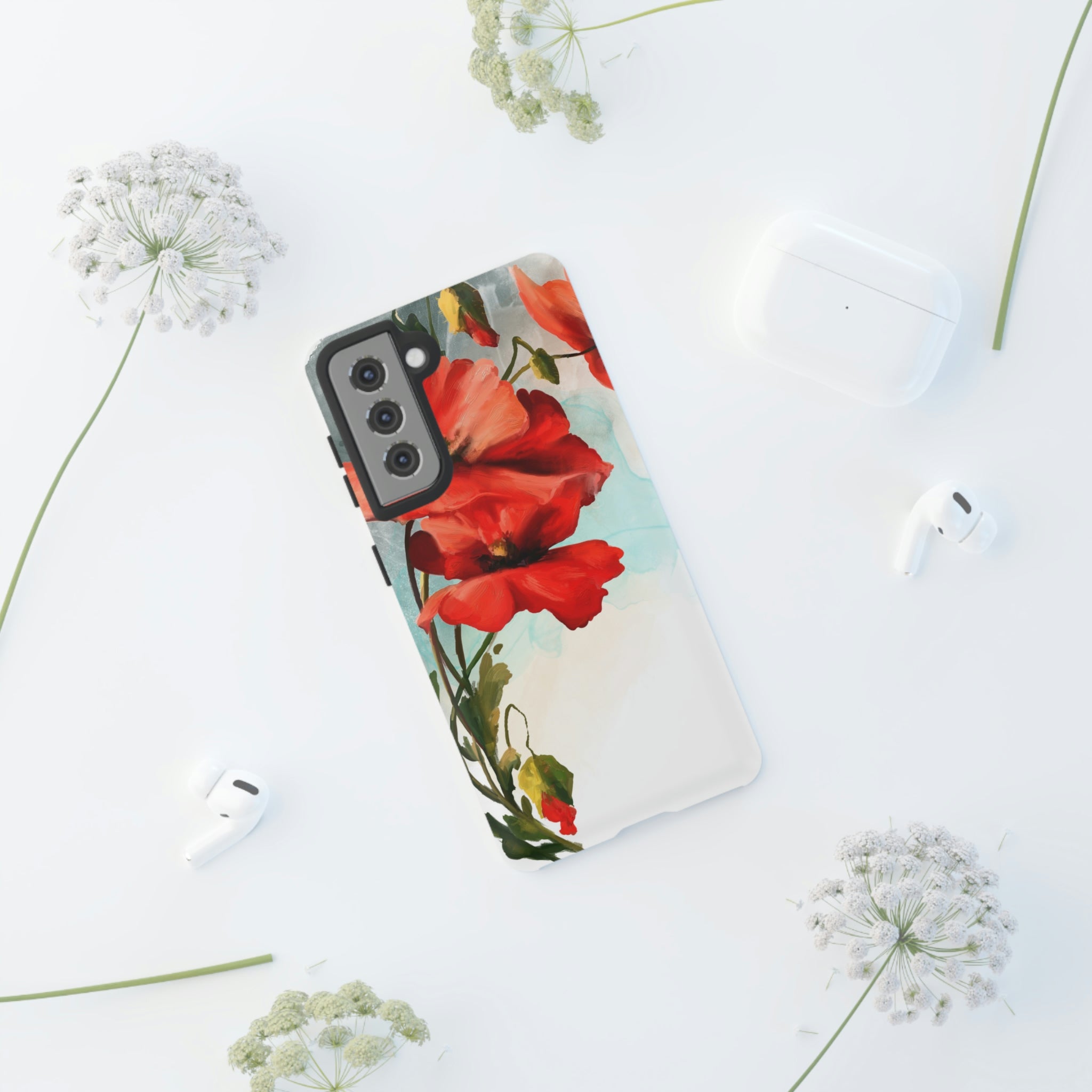 Poppy Flower Drawing Android Case (Protective) Phone Case