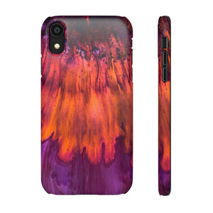 Orange Flow Ink Art iPhone Case (Slim) iPhone XR Matte Phone Case