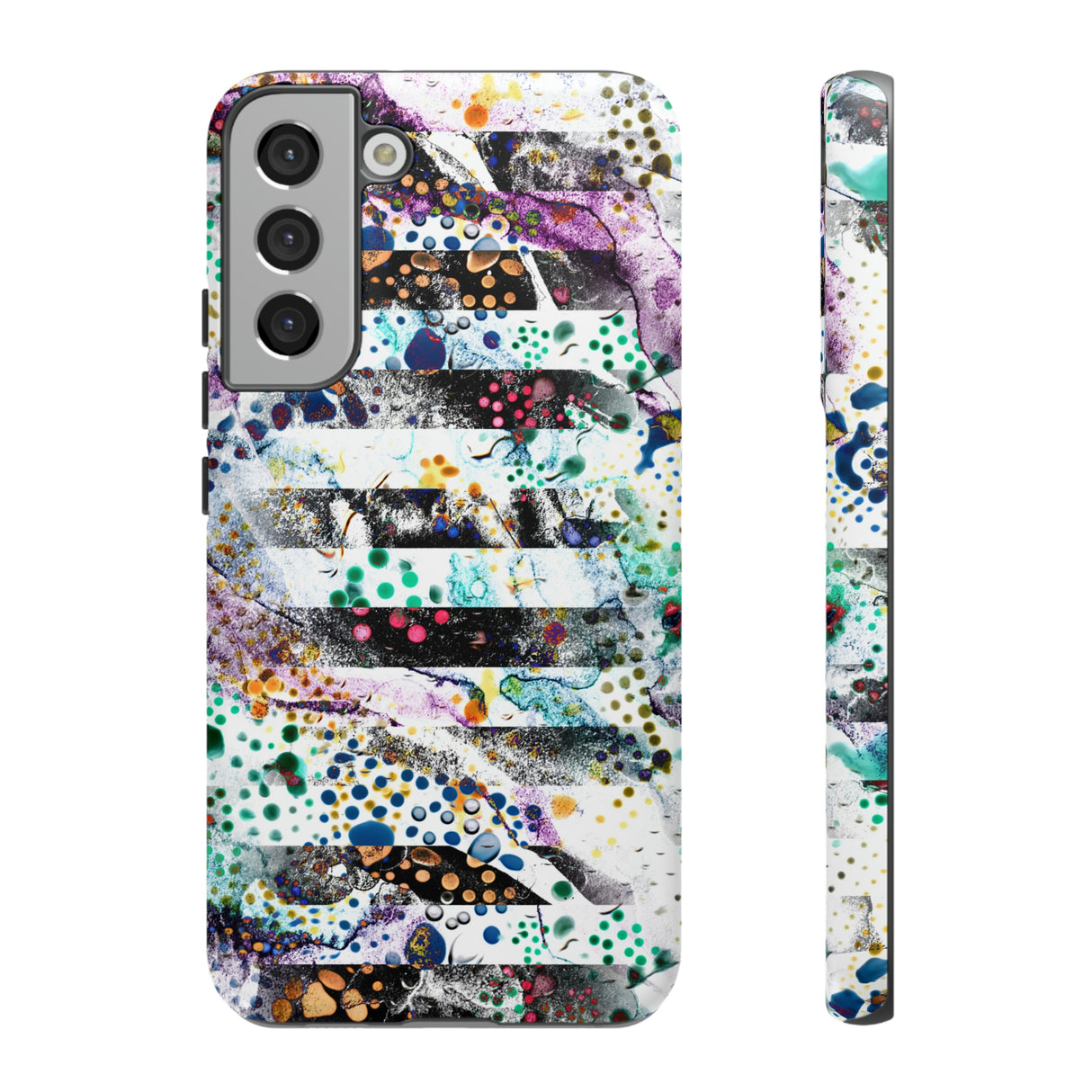 Abstract Green Purple Android Case (Protective) Samsung Galaxy S22 Plus Matte Phone Case