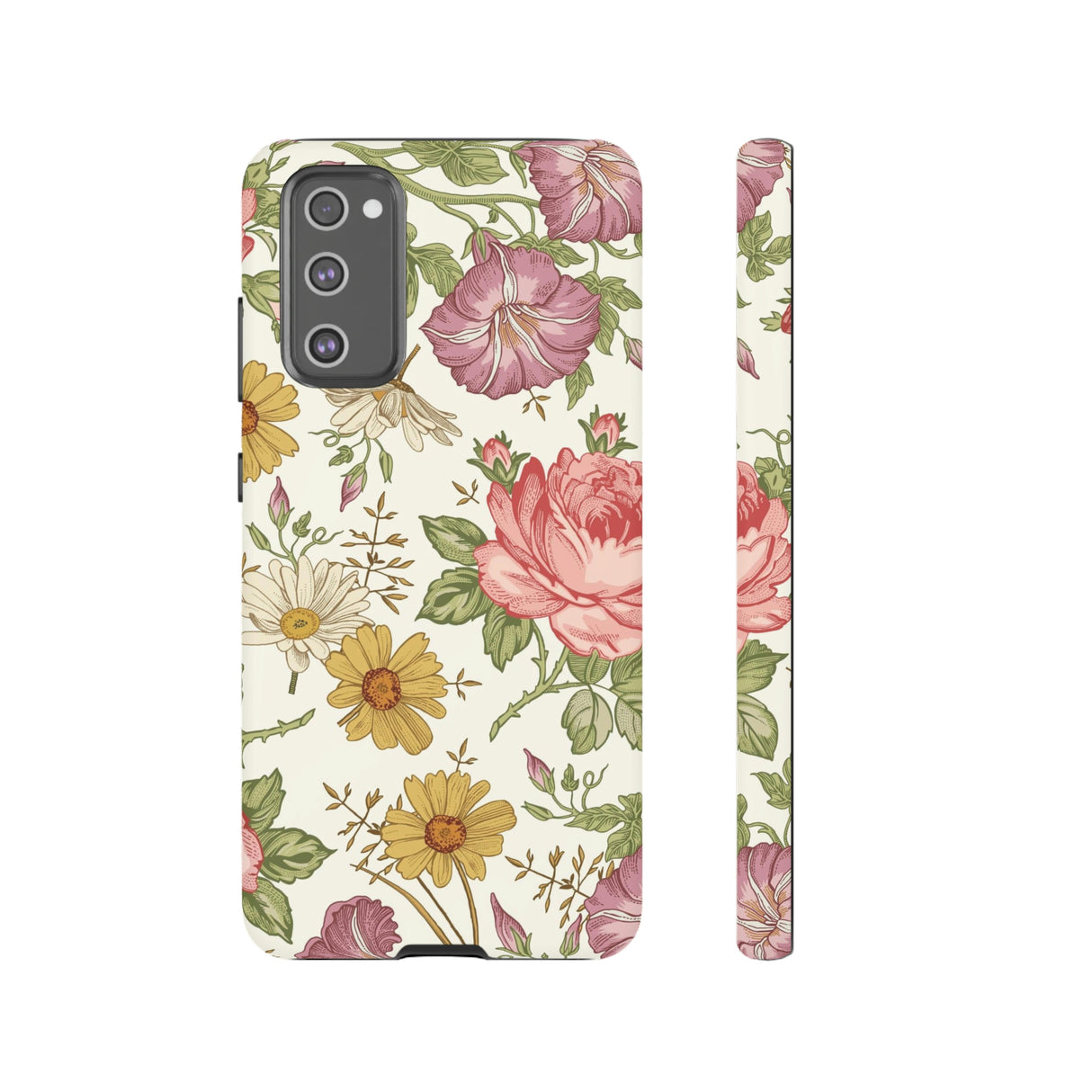 Fabric Vintage Flower Samsung Case (Protective) Samsung Galaxy S20 FE Matte Phone Case