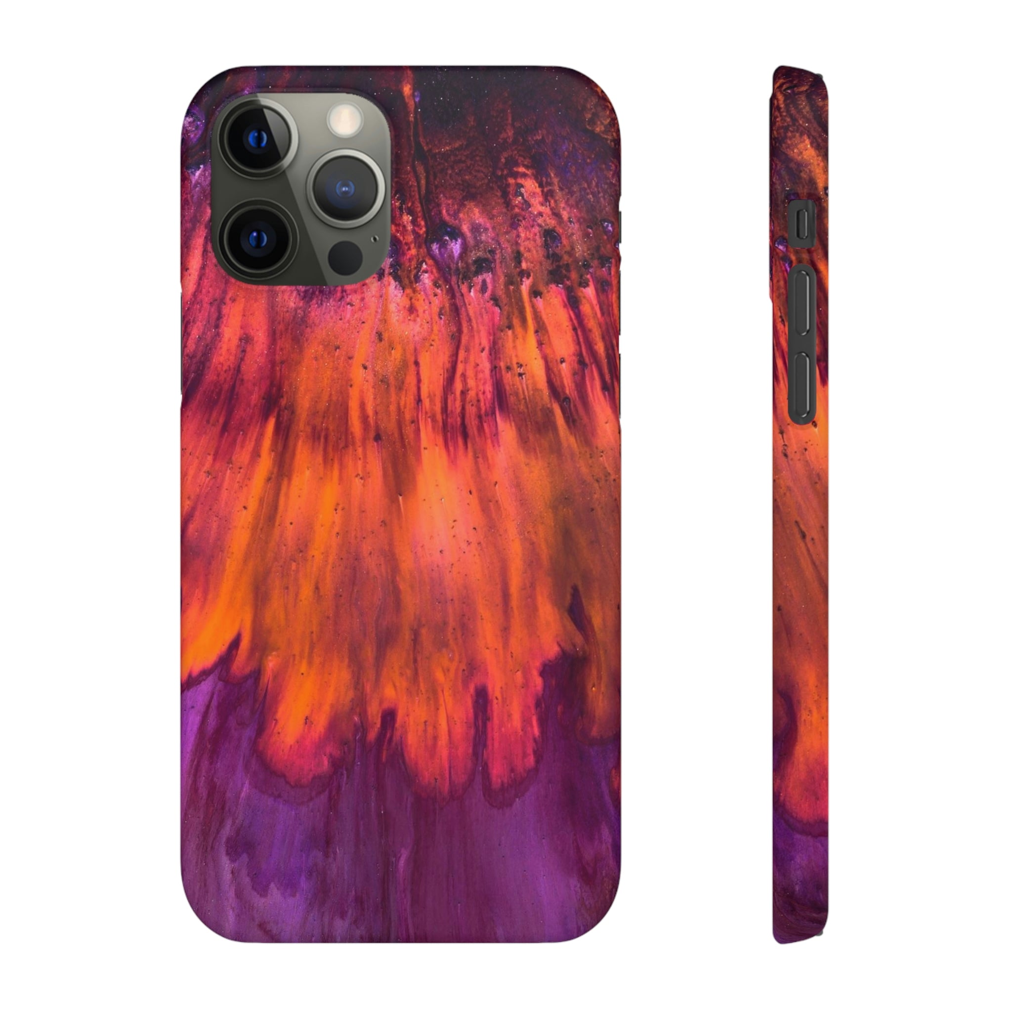 Orange Flow Ink Art iPhone Case (Slim) iPhone 12 Pro Matte Phone Case