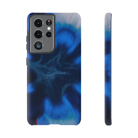 Blue Star Marble Ink Art Android Case (Protective) Samsung Galaxy S21 Ultra Matte Phone Case