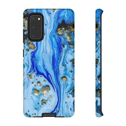 Blue Ice Ink Art Android Case (Protective) Samsung Galaxy S20 Matte Phone Case