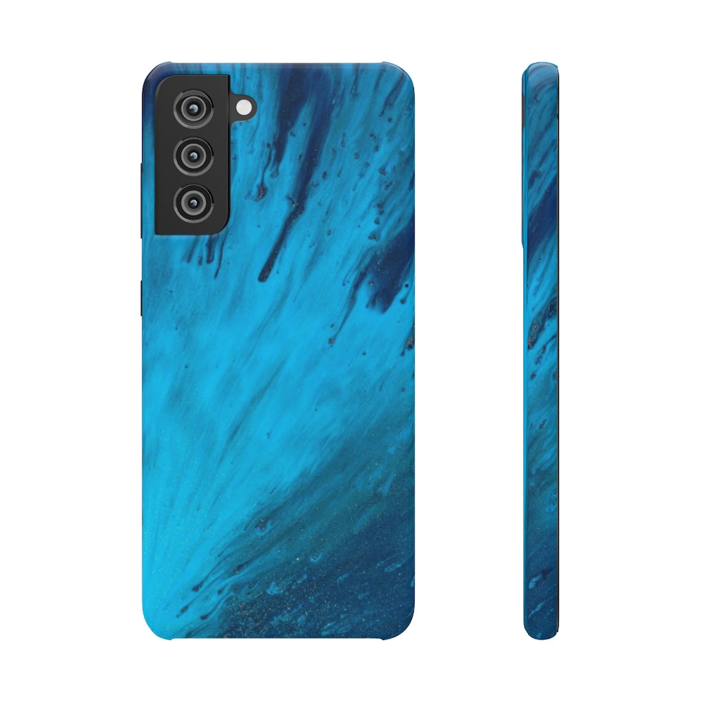 Light Blue Ink Art Android Case (Slim) Samsung Galaxy S21 Glossy Phone Case