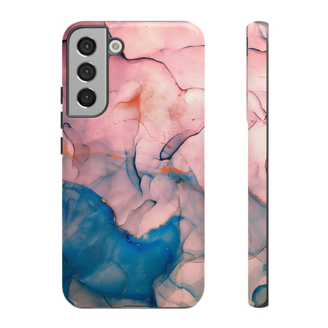 Pink Alcohol ink Marble Android Case (Protective) Samsung Galaxy S22 Plus Glossy Phone Case