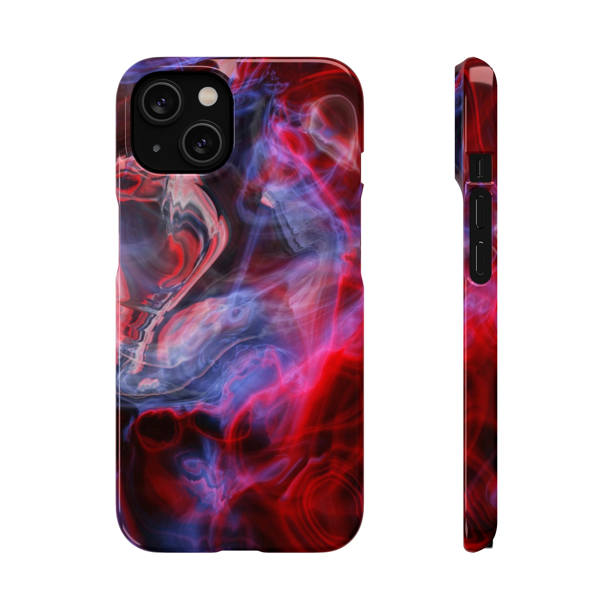 Red Marble iPhone Case (Slim) iPhone 14 Glossy Phone Case