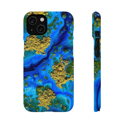 Blue Clear Ocean Ink Art iPhone Case (Slim) iPhone 14 Matte Phone Case