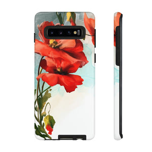 Poppy Flower Drawing Android Case (Protective) Samsung Galaxy S10 Glossy Phone Case