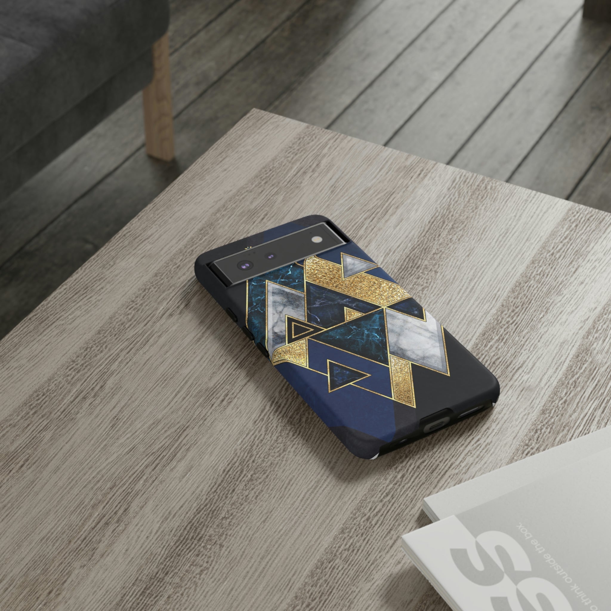 Dark Blue Geometric Android Case (Protective) Phone Case