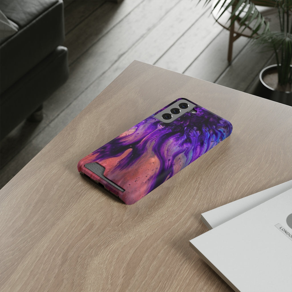 Purple Flow Ink Art Android Case (Card) Phone Case