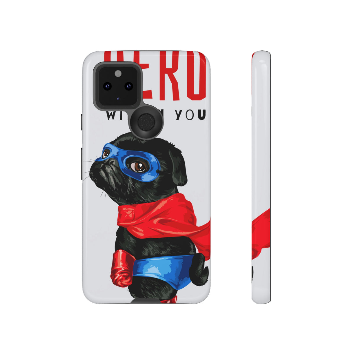 Hero Pug Android Case (Protective) Google Pixel 5 5G Glossy Phone Case