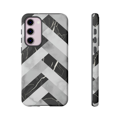 Grey Herringbone Android Case (Protective) Samsung Galaxy S23 Plus Matte Phone Case