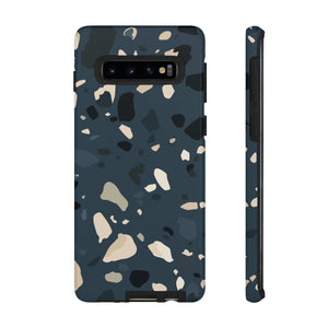 Dark Blue Terrazo Android Case (Protective) Samsung Galaxy S10 Glossy Phone Case