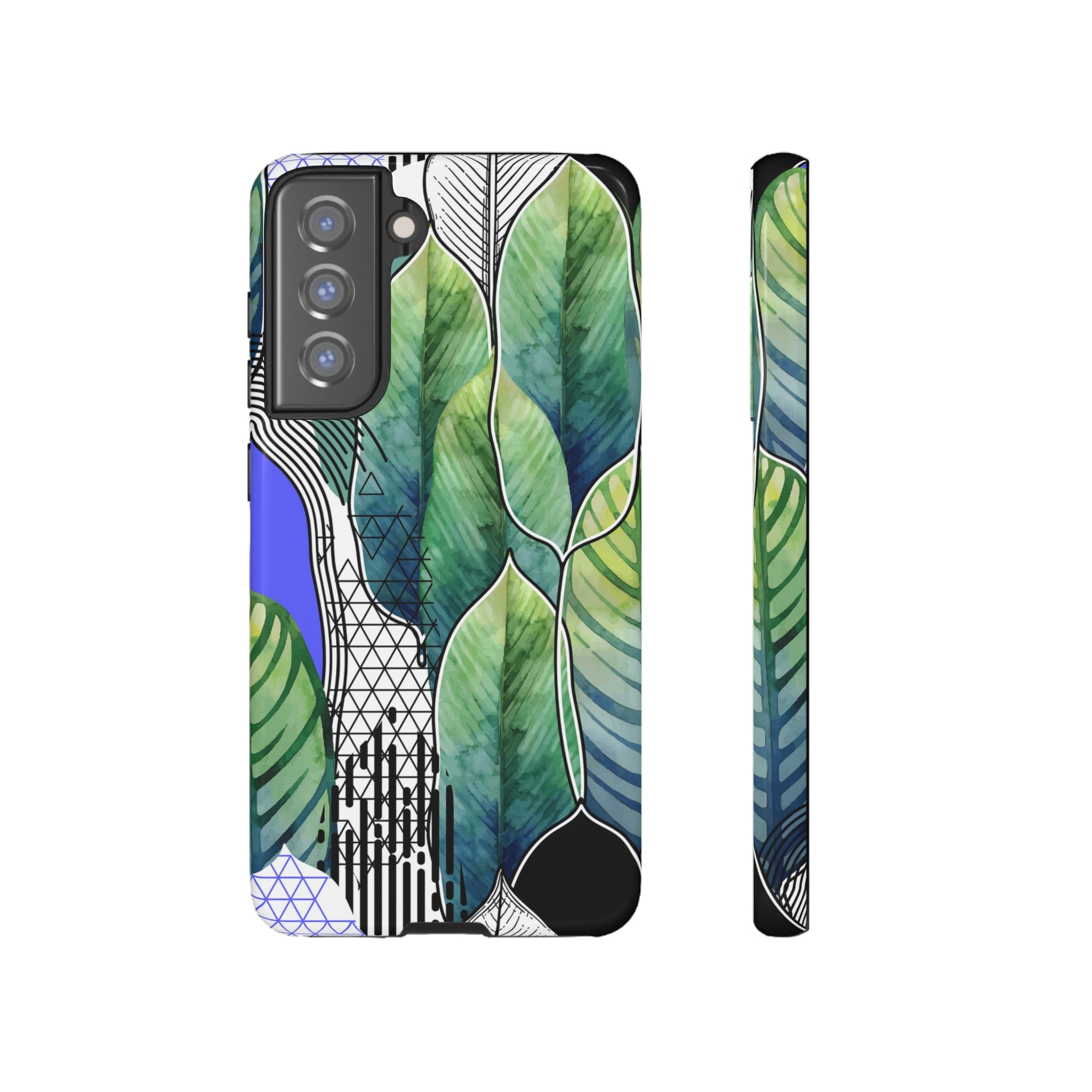 Green Leafs Android Case (Protective) Samsung Galaxy S21 FE Glossy Phone Case