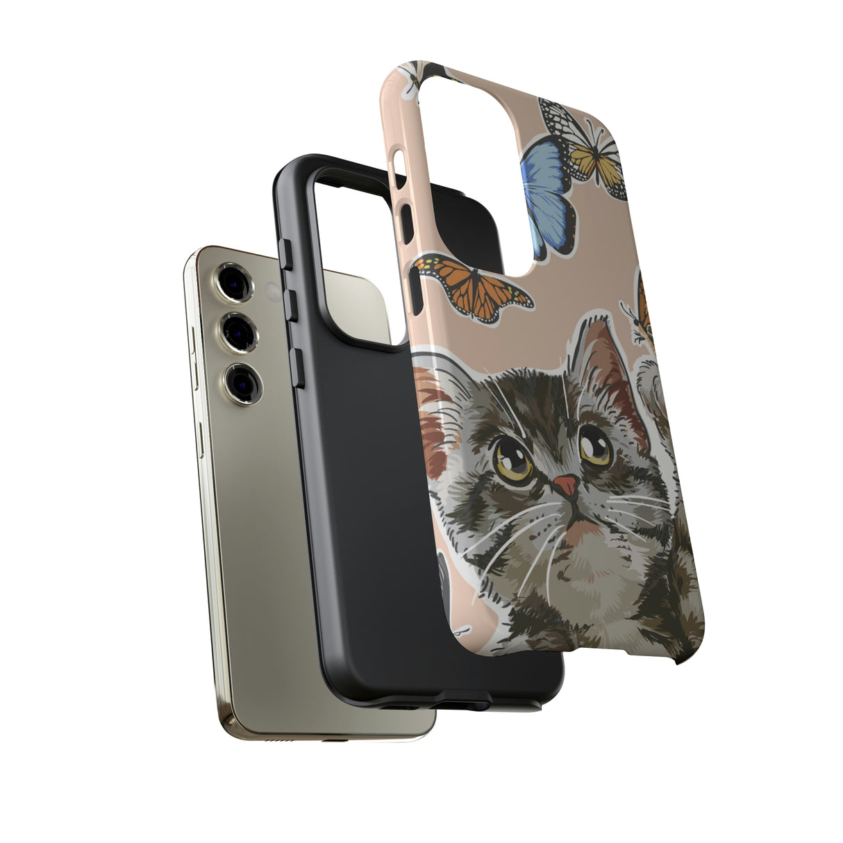 Cute Cat Butterflies Android Case (Protective) Phone Case