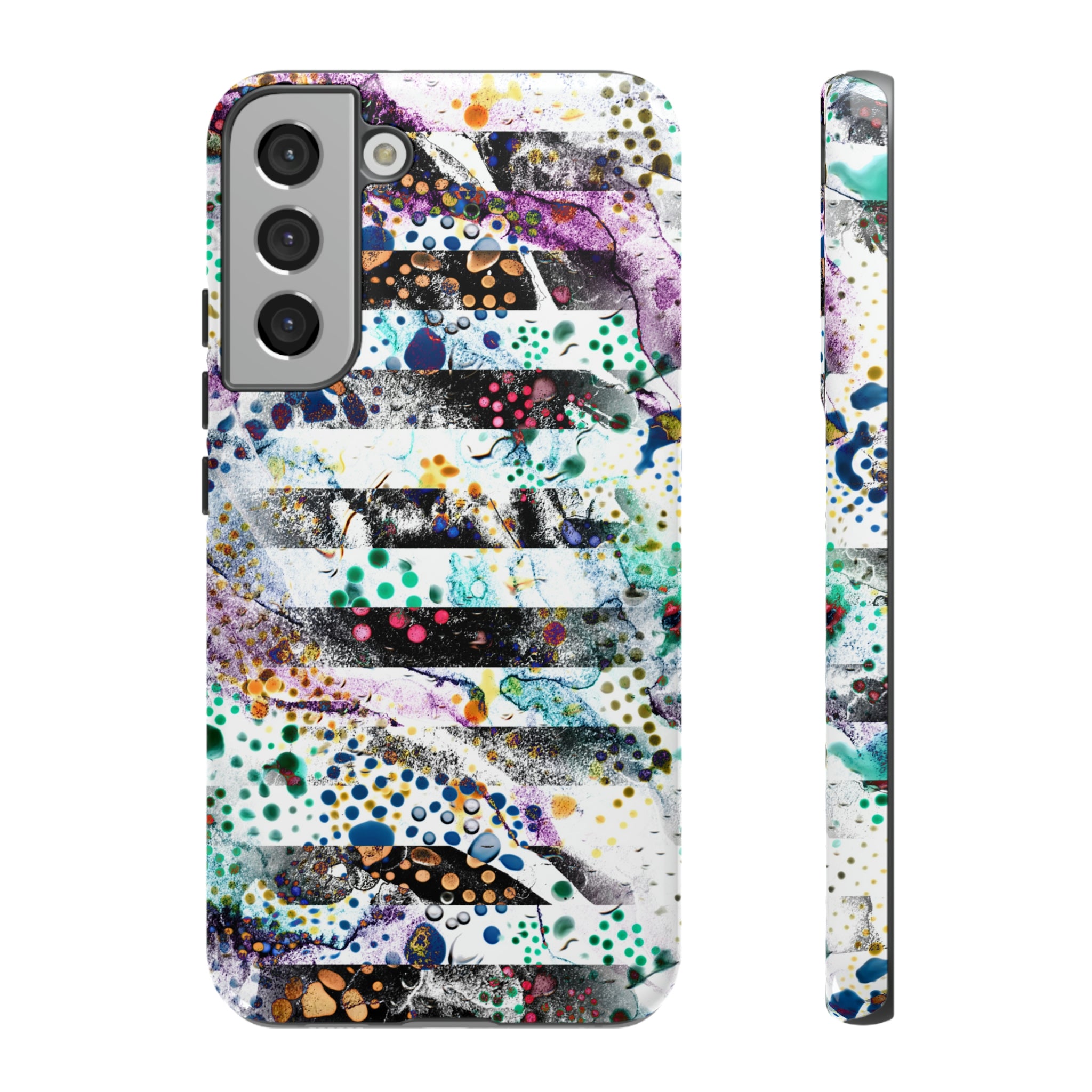 Abstract Green Purple Android Case (Protective) Samsung Galaxy S22 Plus Glossy Phone Case