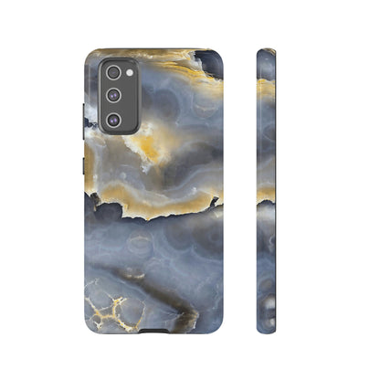 Marble Blue Gold Android Case (Protective) Samsung Galaxy S20 FE Glossy Phone Case