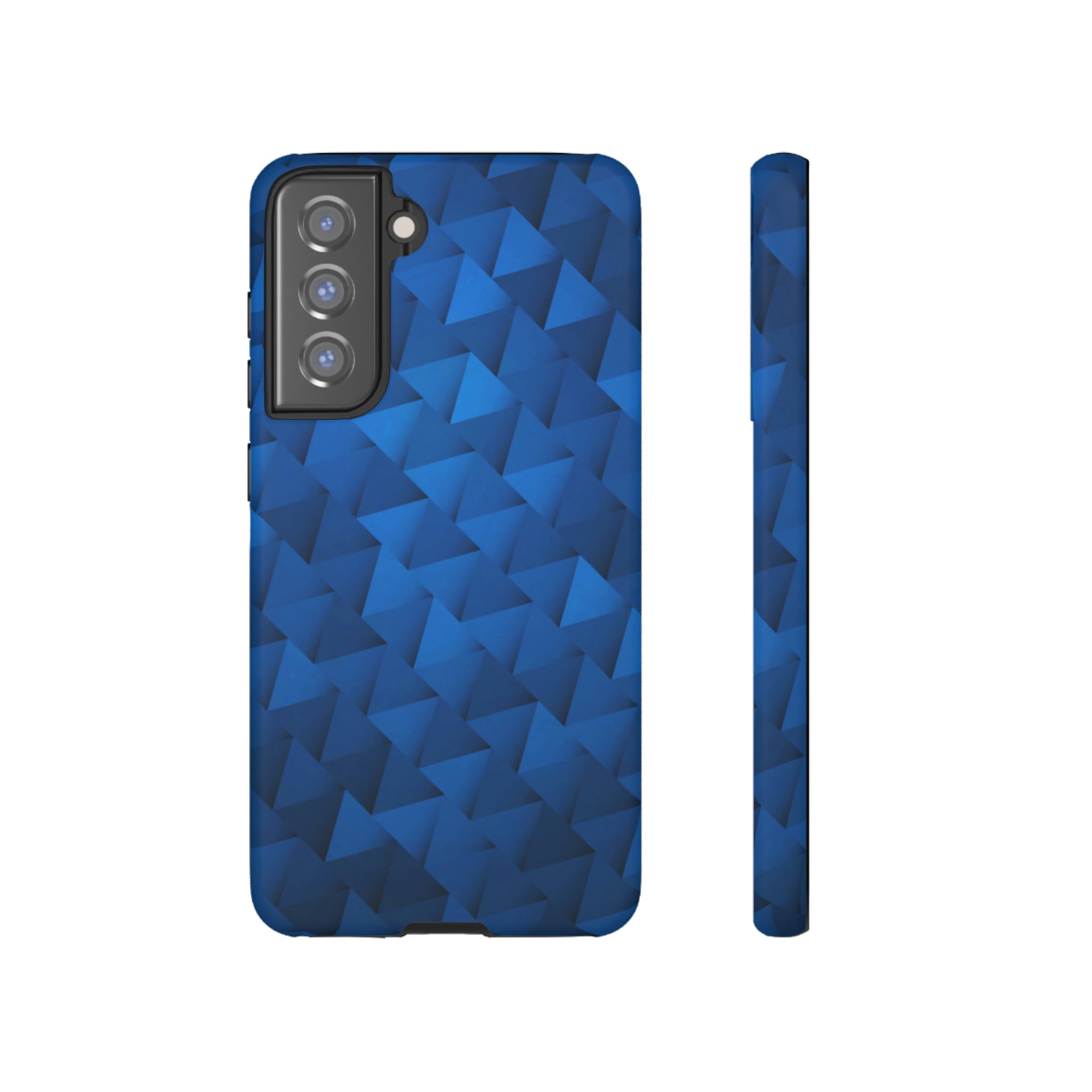 Blue Geometric Android Case (Protective) Samsung Galaxy S21 FE Matte Phone Case