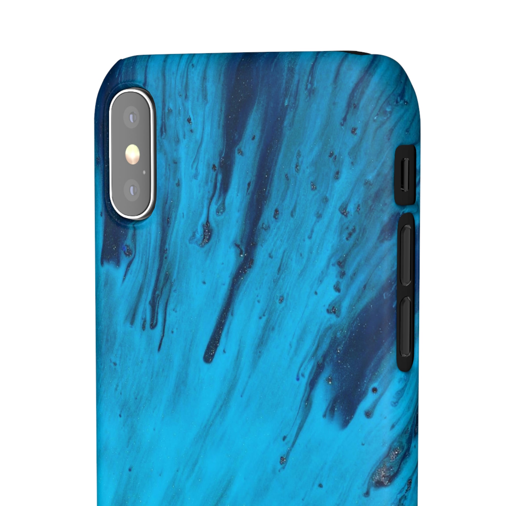 Light Blue Ink Art iPhone Case (Slim) Phone Case