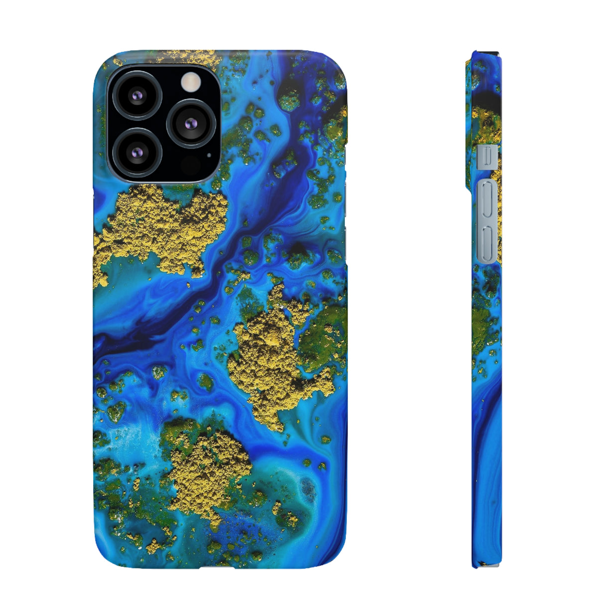 Blue Clear Ocean Ink Art iPhone Case (Slim) iPhone 13 Pro Max Matte Phone Case