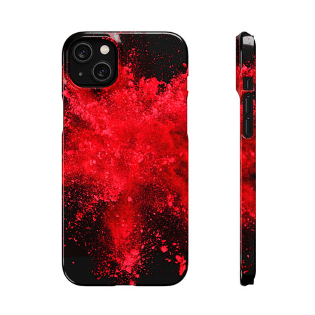 Red Explosion iPhone Case (Slim) iPhone 14 Plus Glossy Phone Case