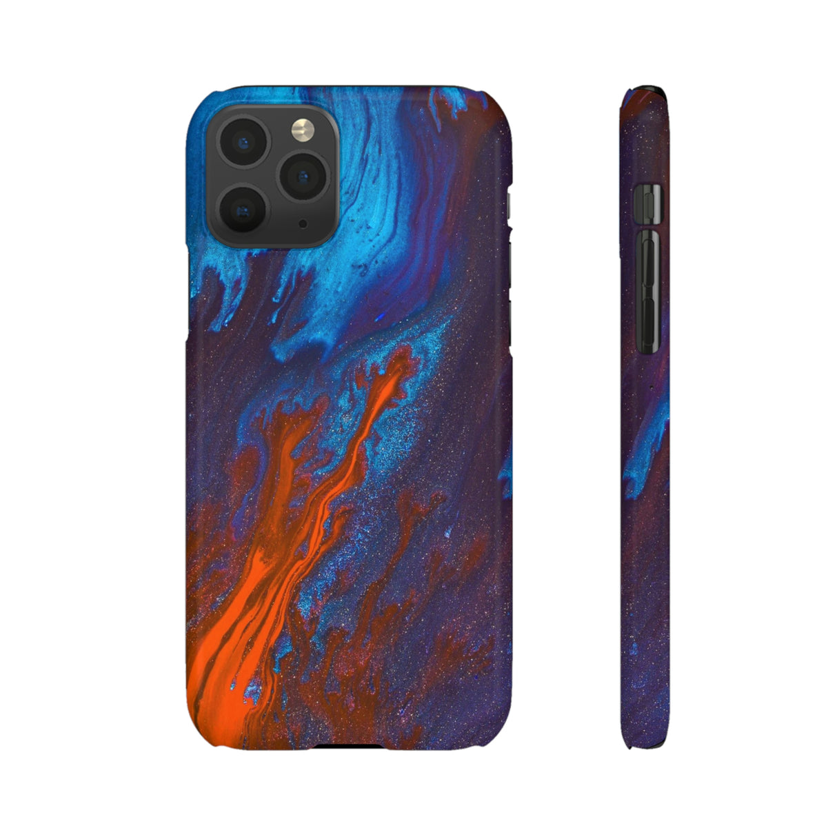 Orange Flame Ink Art iPhone Case (Slim) iPhone 11 Pro Glossy Phone Case