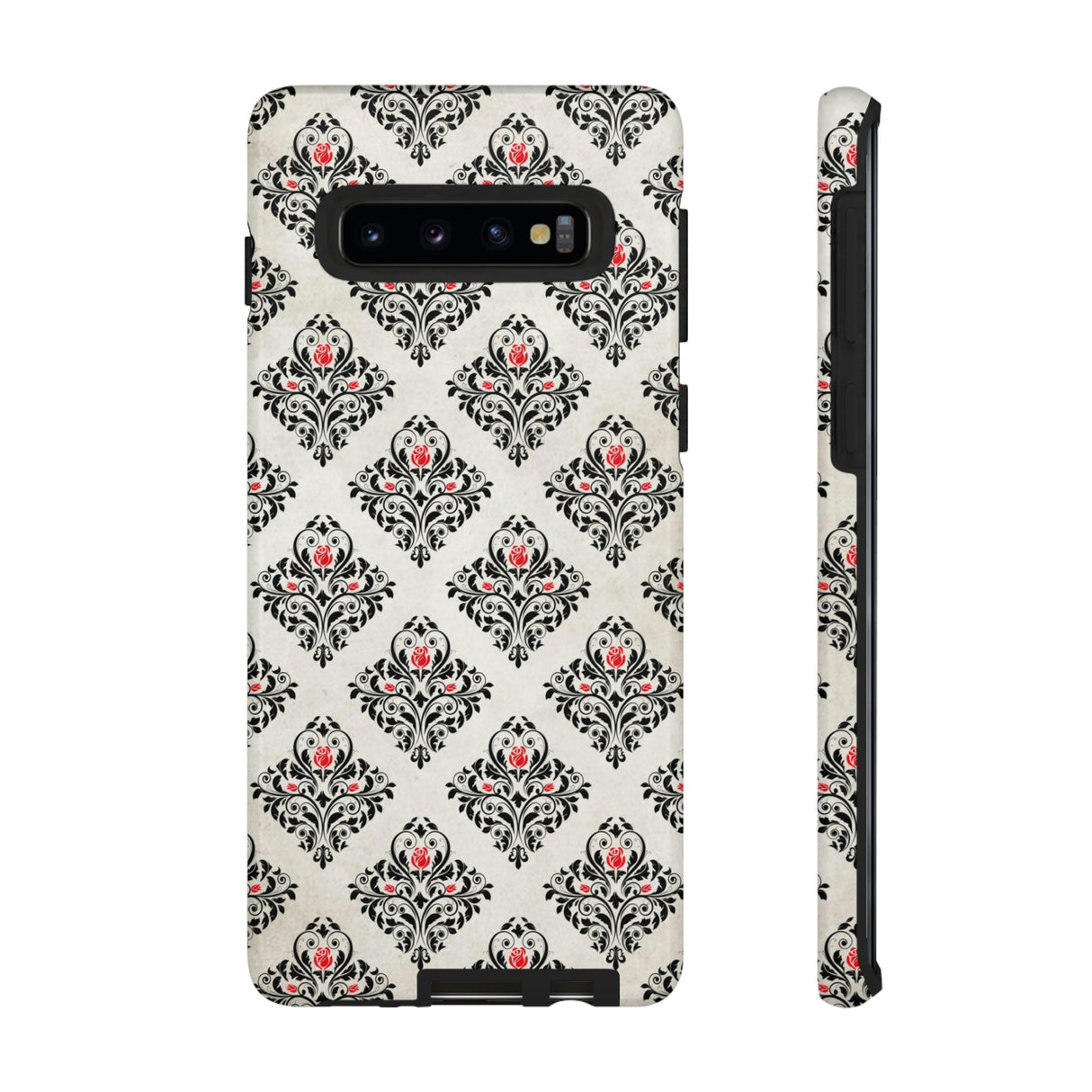 Grey Rose Gothic Flower Samsung Case (Protective) Samsung Galaxy S10 Glossy Phone Case