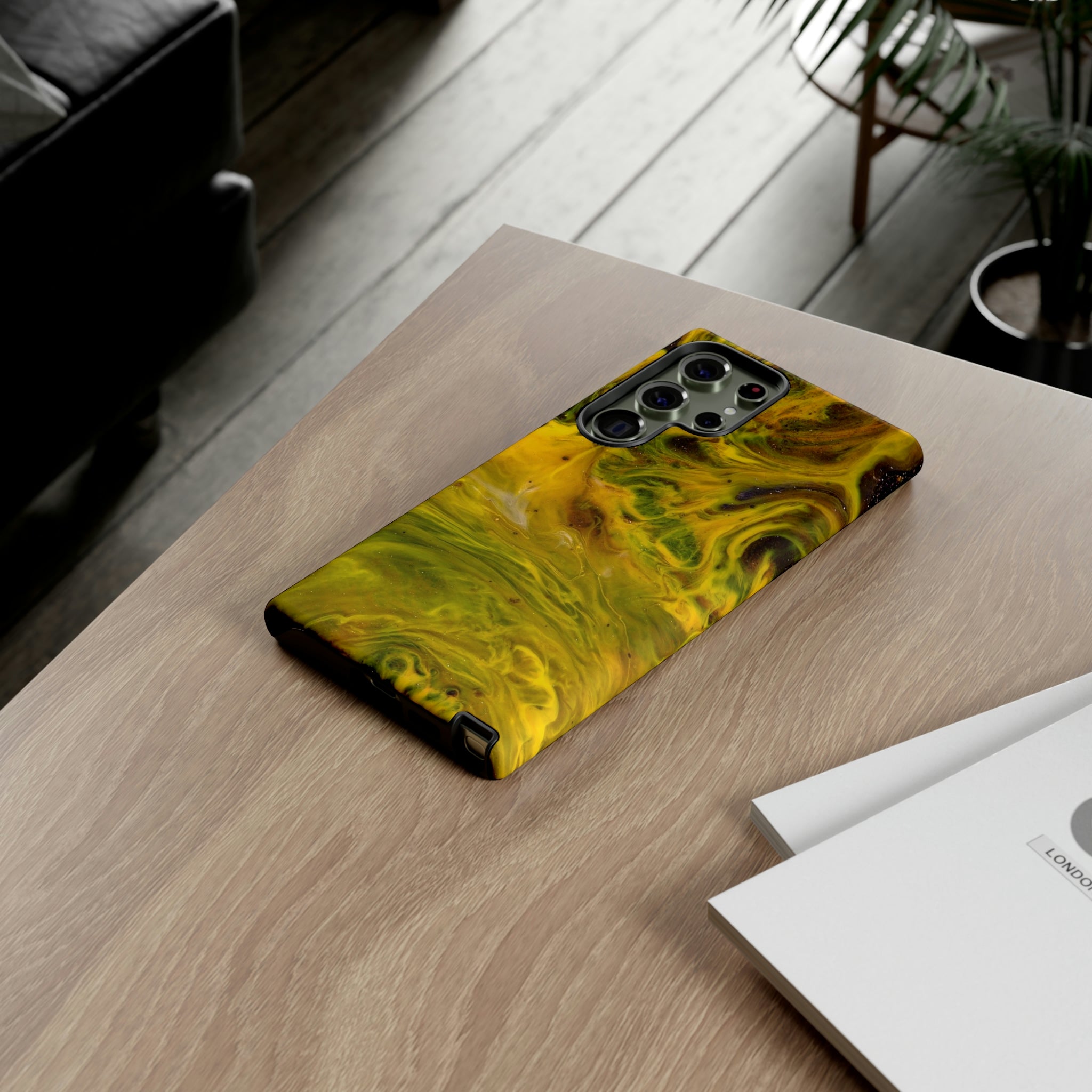 Liquid Yellow Ink Art Android Case (Protective) Phone Case