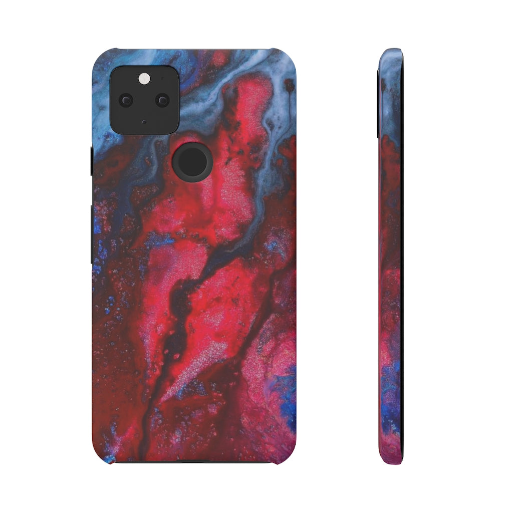 Neon Red Ink Art Android Case (Slim) Google Pixel 5 Matte Phone Case