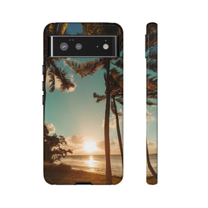 Sundown Palmtrees Android Case (Protective) Google Pixel 6 Glossy Phone Case