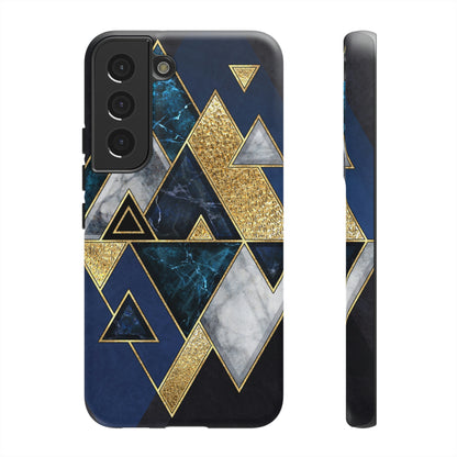 Dark Blue Geometric Android Case (Protective) Samsung Galaxy S22 Matte Phone Case