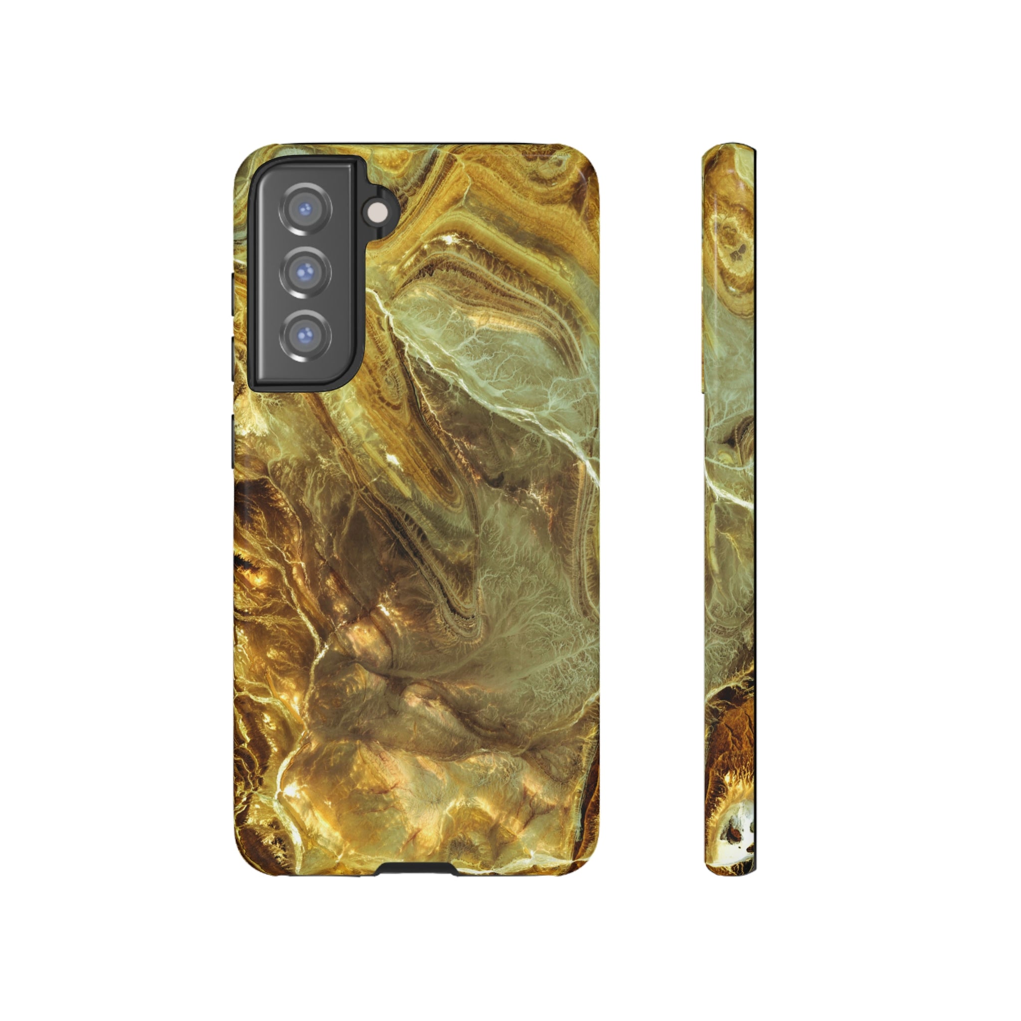 Nacre Marble Android Case (Protective) Samsung Galaxy S21 FE Glossy Phone Case