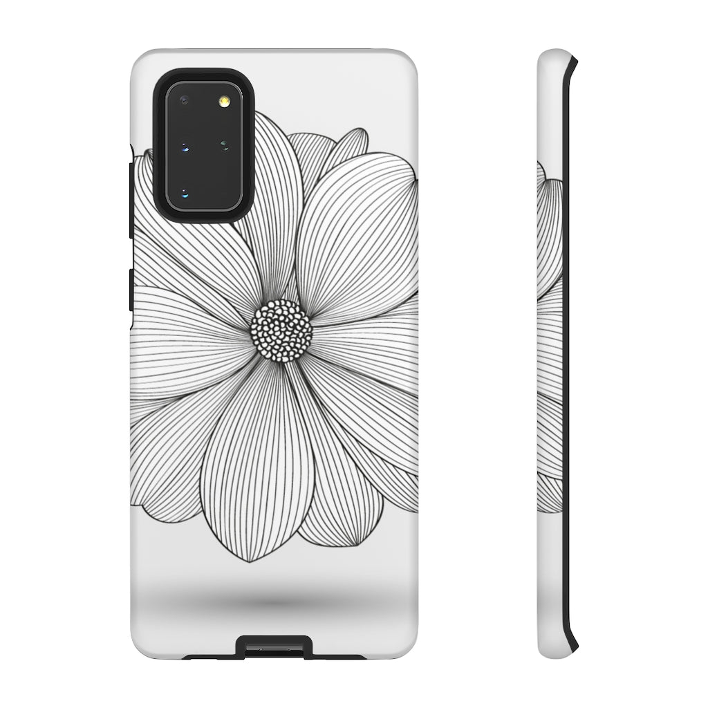 Black n White Dahlia Flower Samsung Case (Protective) Samsung Galaxy S20+ Matte Phone Case