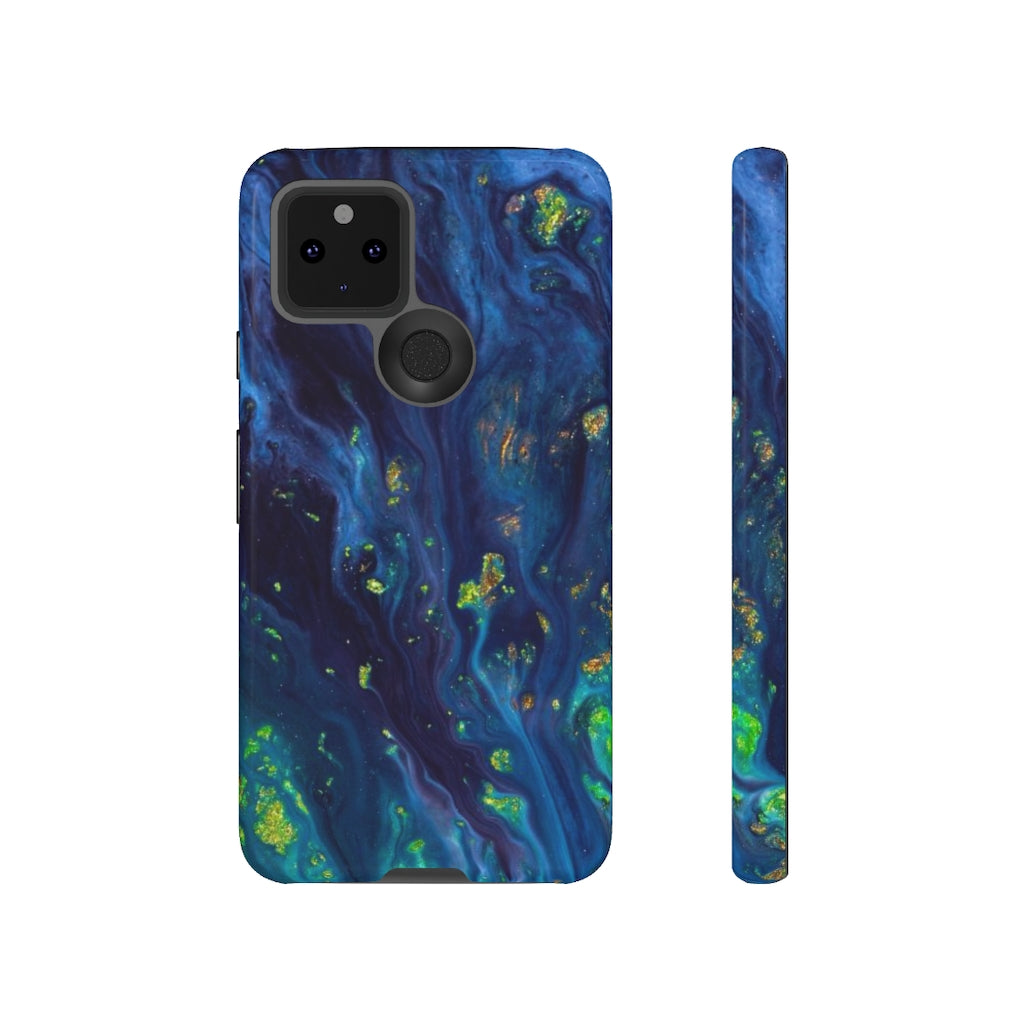 Green Opal Ink Art Android Case (Protective) Google Pixel 5 Glossy Phone Case