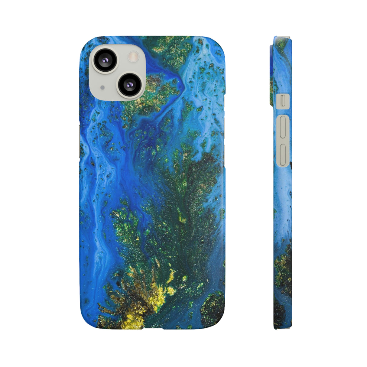 Blue Globe Ink Art iPhone Case (Slim) iPhone 13 Matte Phone Case