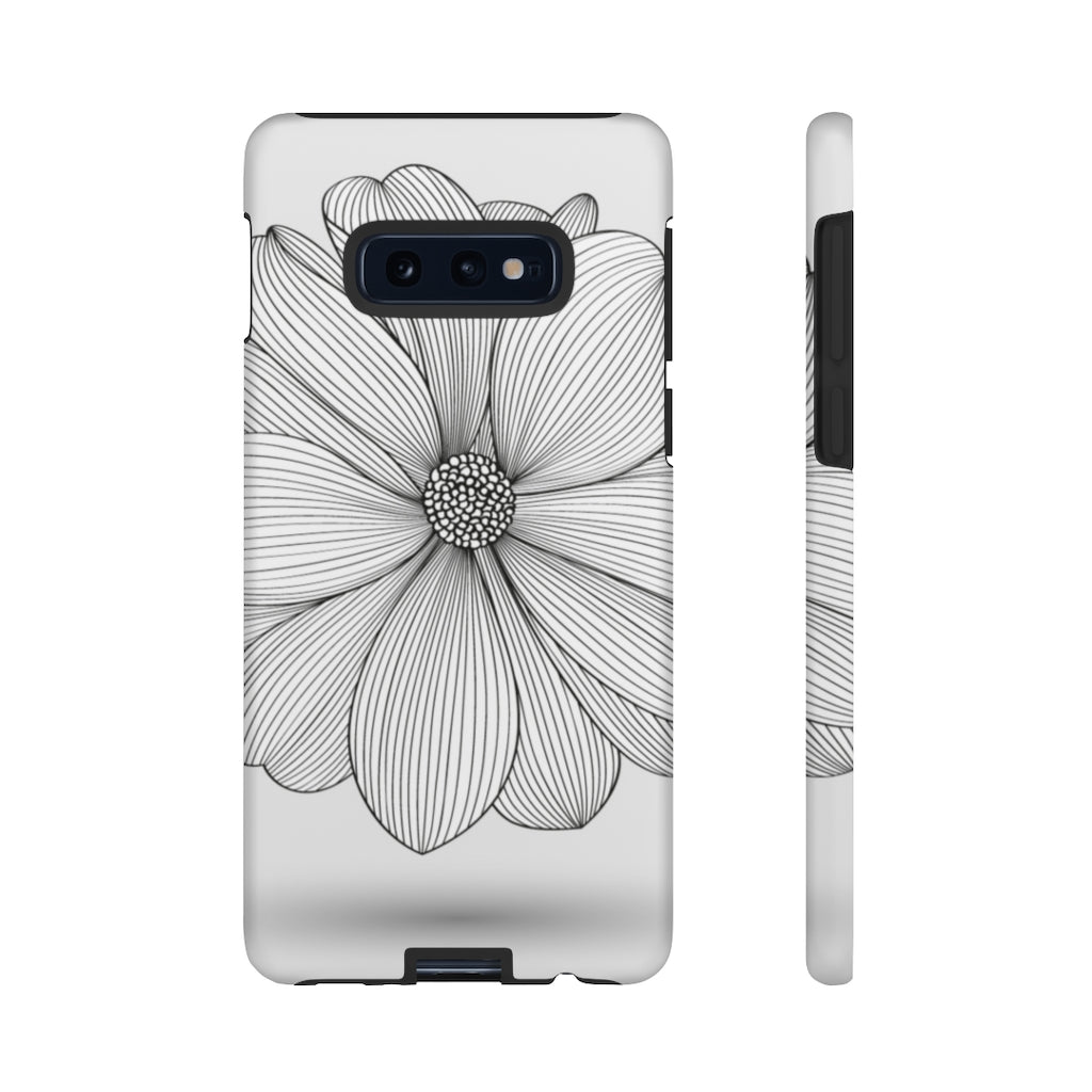 Black n White Dahlia Flower Samsung Case (Protective) Samsung Galaxy S10E Matte Phone Case