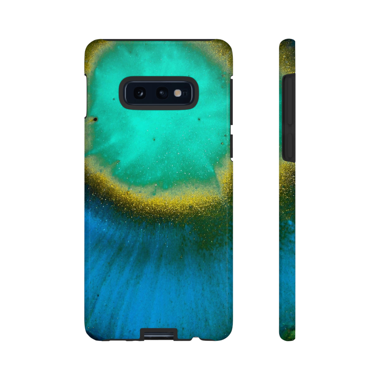 Green Yelly Ink Art Android Case (Protective) Samsung Galaxy S10E Glossy Phone Case