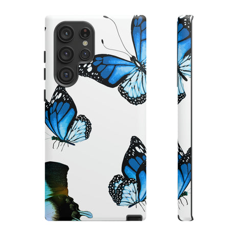 Blue Butterflies Android Case (Protective) Samsung Galaxy S22 Ultra Matte Phone Case