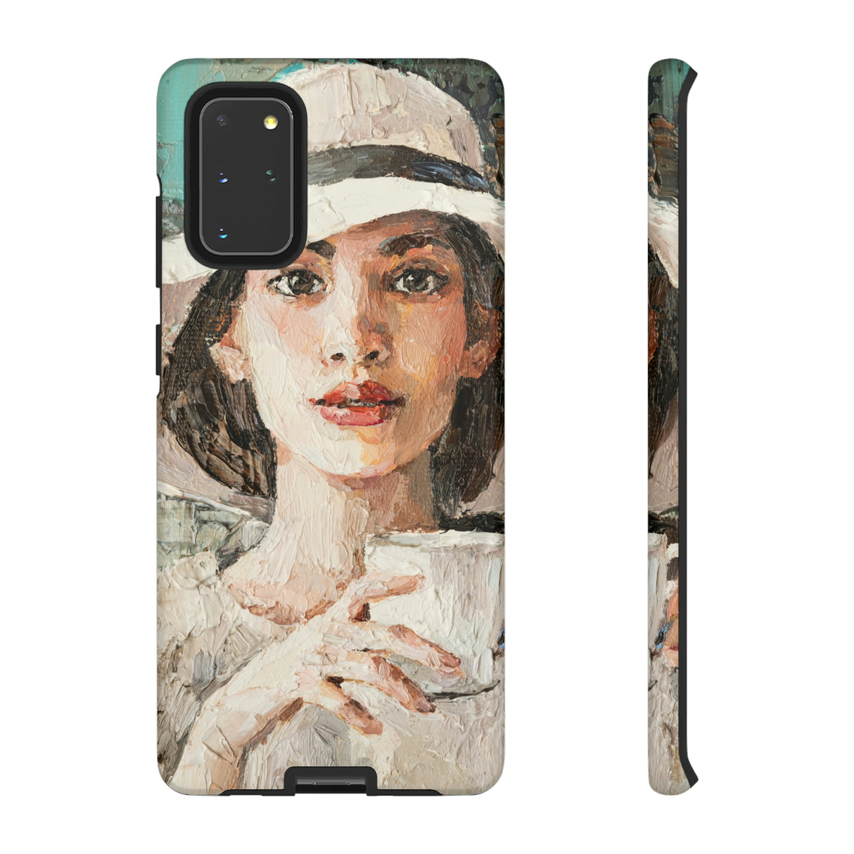 Lady White Hat Android Case (Protective) Samsung Galaxy S20+ Matte Phone Case