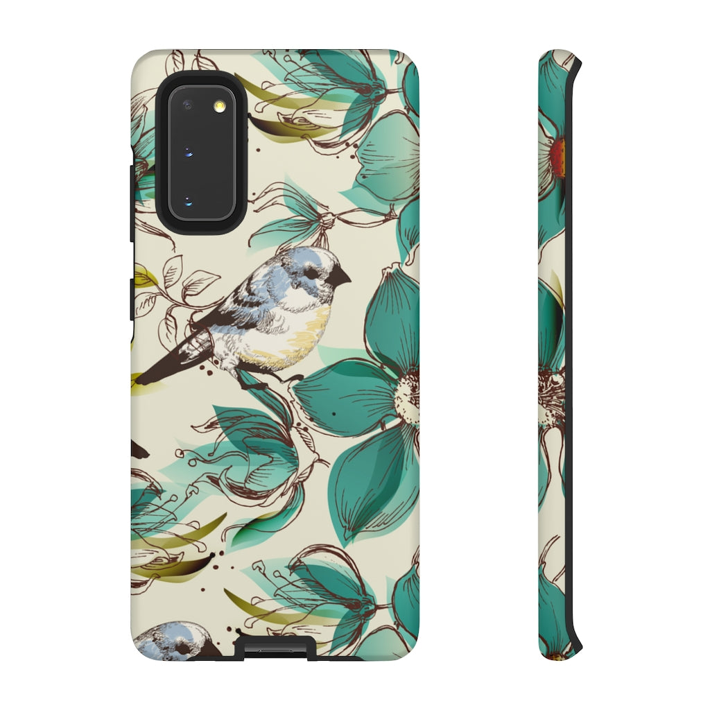 Cute Flowers and Birds Samsung Case (Protective) Samsung Galaxy S20 Matte Phone Case