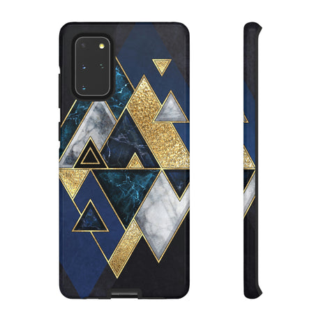 Dark Blue Geometric Android Case (Protective) Samsung Galaxy S20+ Glossy Phone Case