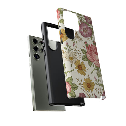 Fabric Vintage Flower Samsung Case (Protective) Phone Case