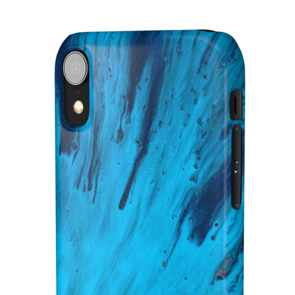 Light Blue Ink Art iPhone Case (Slim) Phone Case