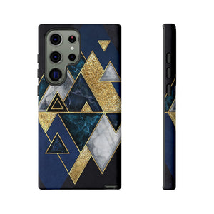 Dark Blue Geometric Android Case (Protective) Samsung Galaxy S23 Ultra Matte Phone Case