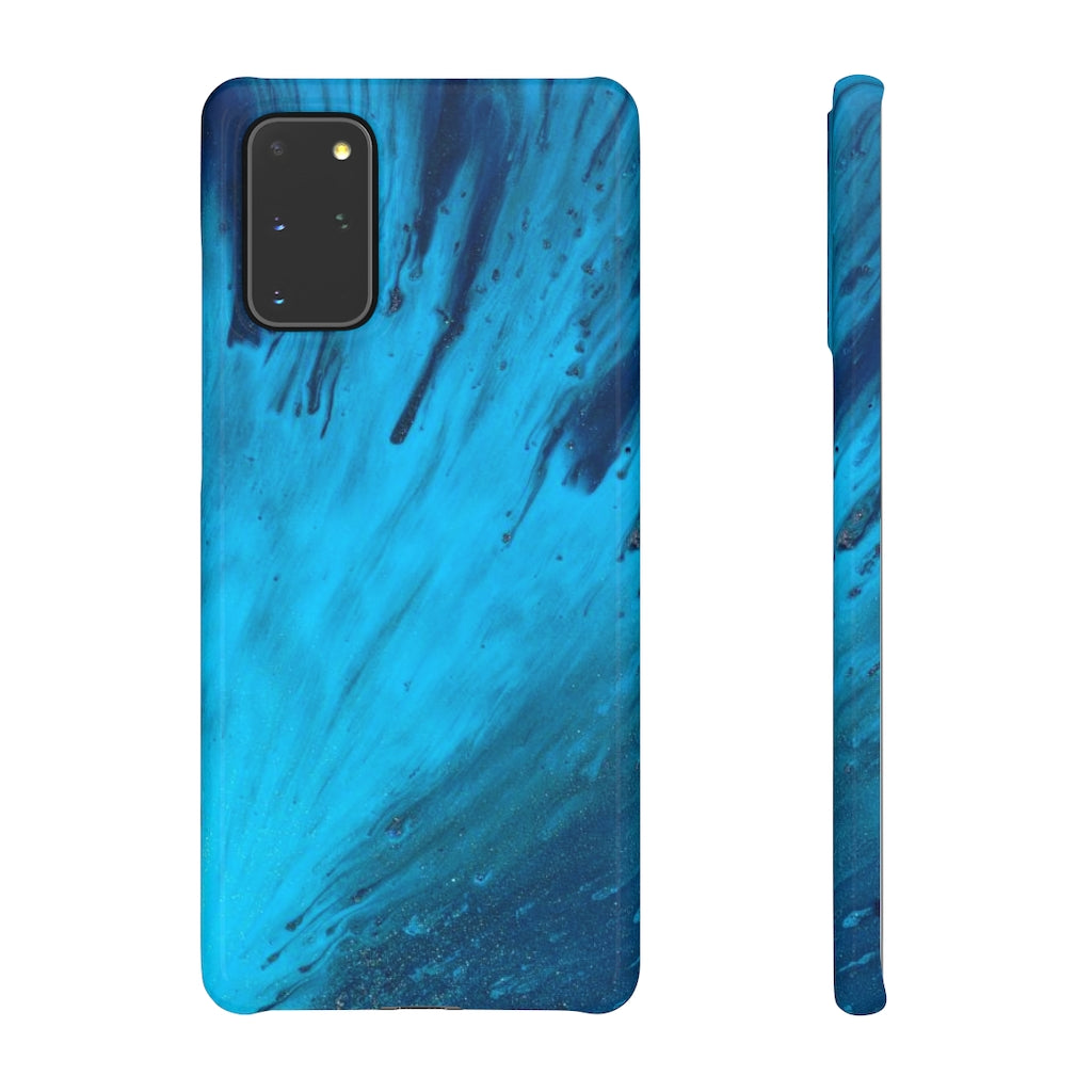 Light Blue Ink Art Android Case (Slim) Samsung Galaxy S20+ Glossy Phone Case