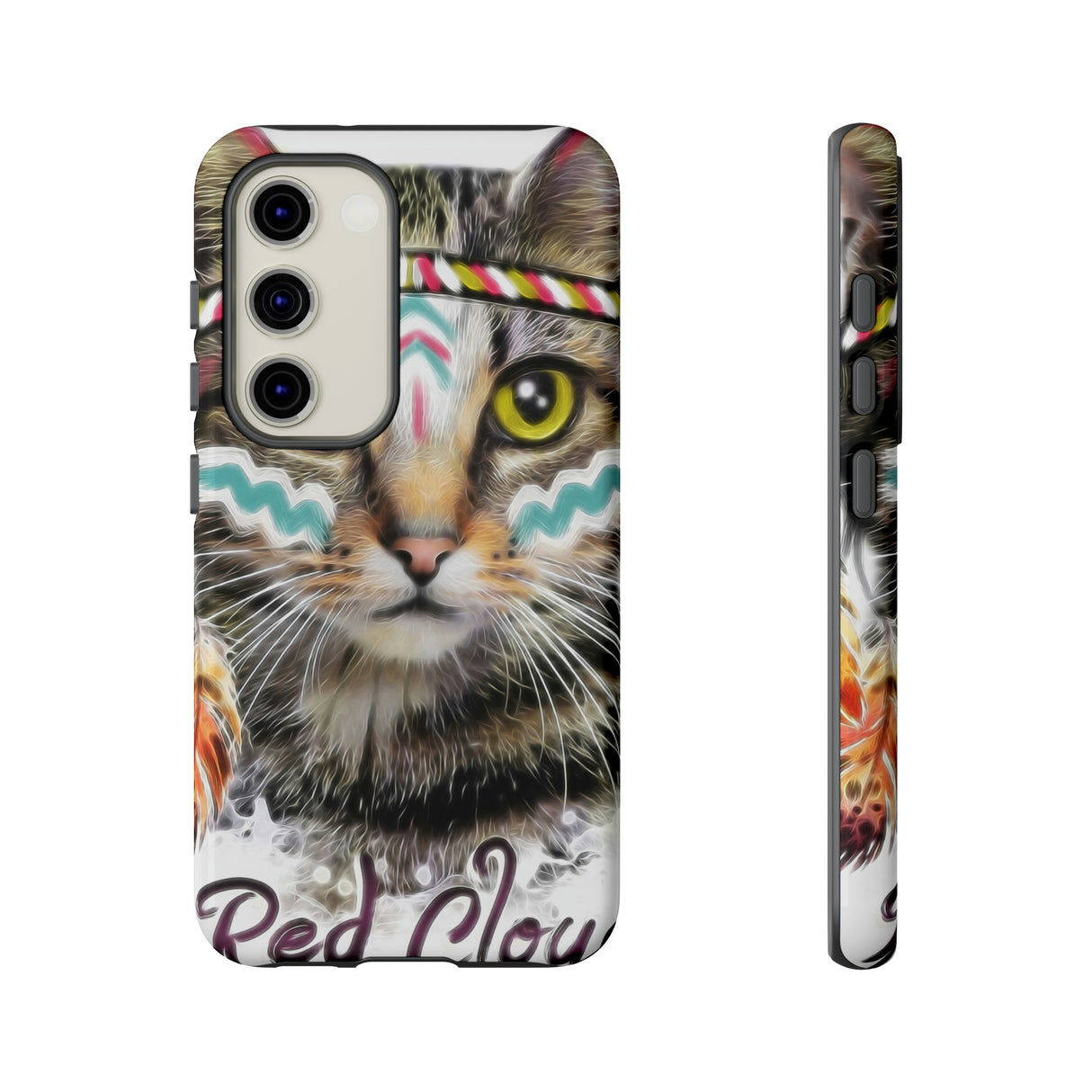 Red Cloud Cat Android Case (Protective) Samsung Galaxy S23 Glossy Phone Case